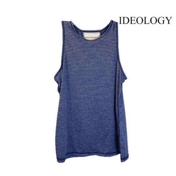 Ideology Women's Striped Keyhole Classic Fit Yoga Tank Top - Picture 3 of 7